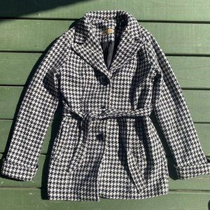 Odyn Brand Black and White Gingham Coat Size Small